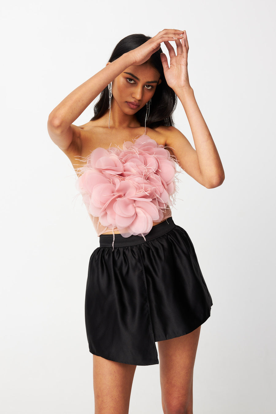 FLORAL TRIBUTE BUSTIER DUSTY ROSE